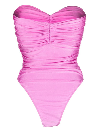 Ruched-Effect Strapless Swimsuit