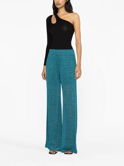 Lurex Wide-Leg Trousers