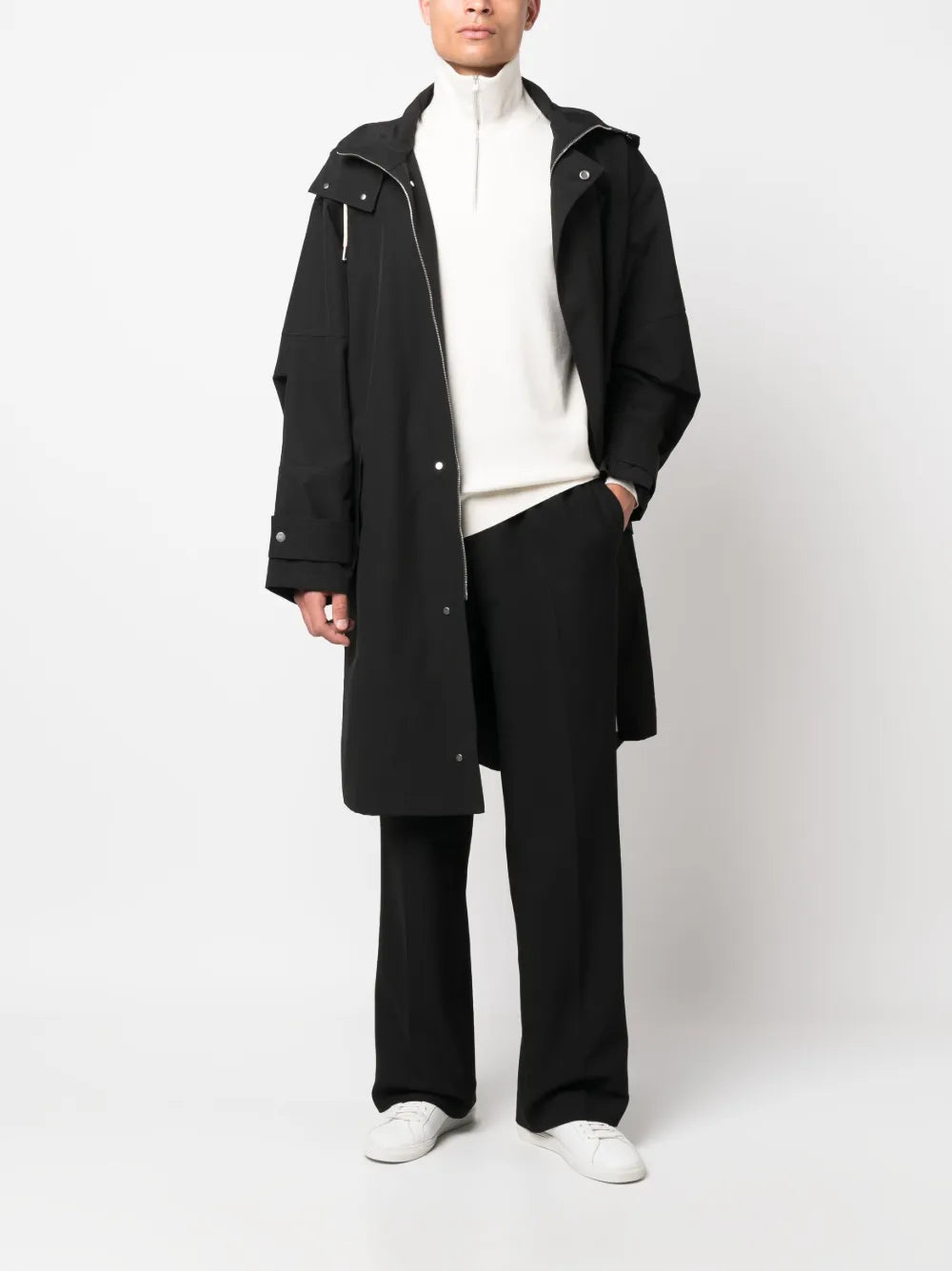 Elasticated Cotton Wide-Leg Trousers