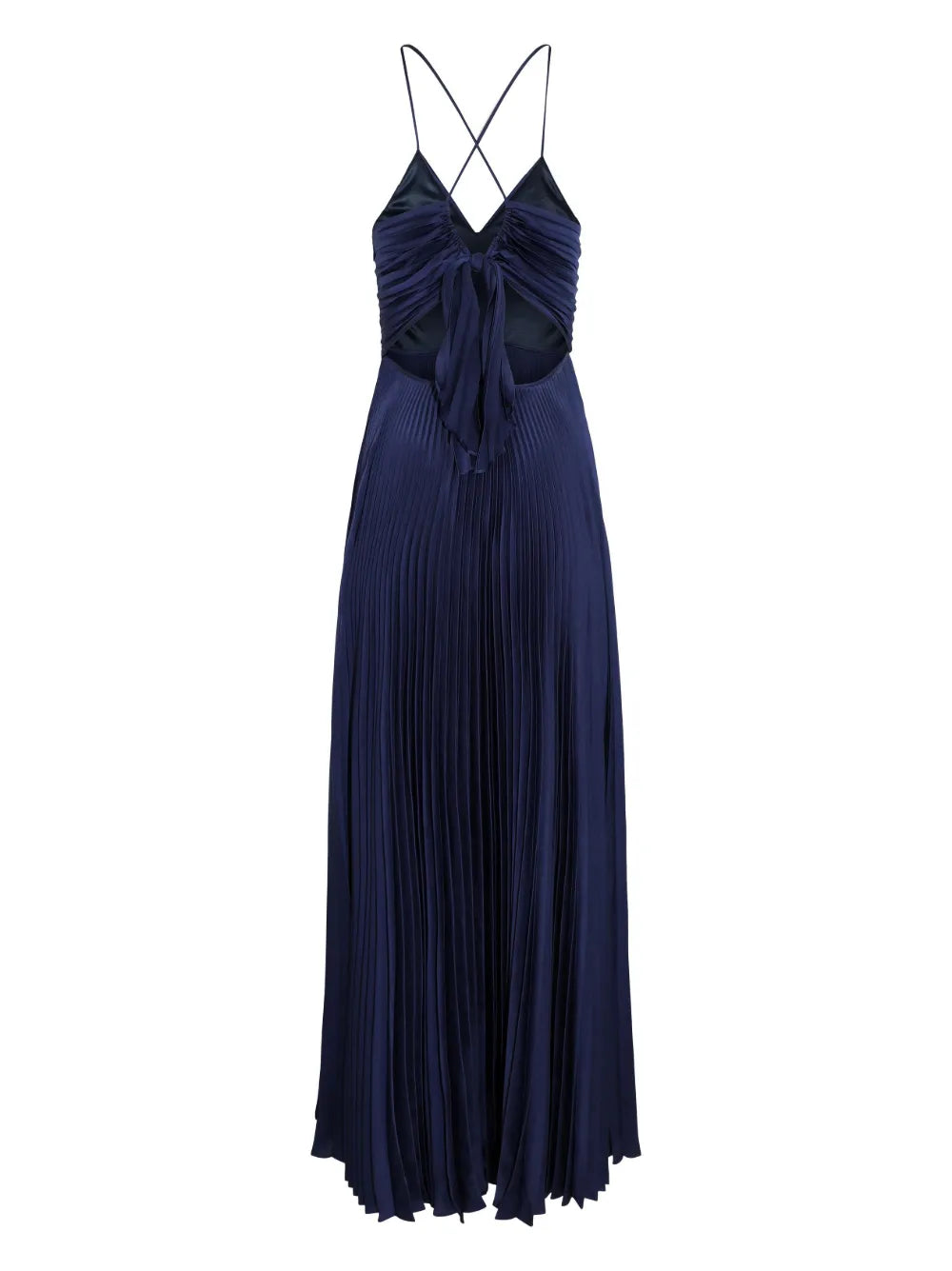 Aries Pleated Satin Gown
