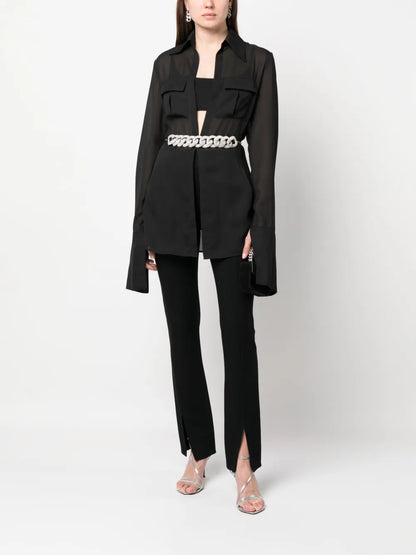 Georgette Semi-Sheer Shirt