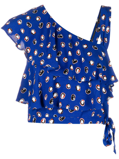 Abstract-Print Crop Top