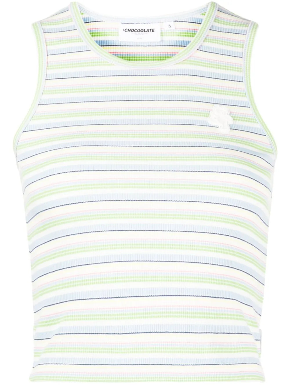 Logo-Patch Striped Tank Top