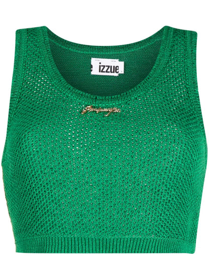 Logo-Plaque Knitted Top