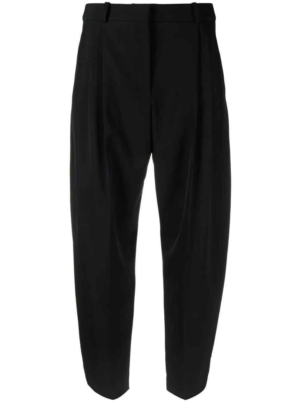 Tapered-Leg Cropped Wool Trousers