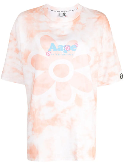 Logo-Print Tie-Dye Cotton T-Shirt