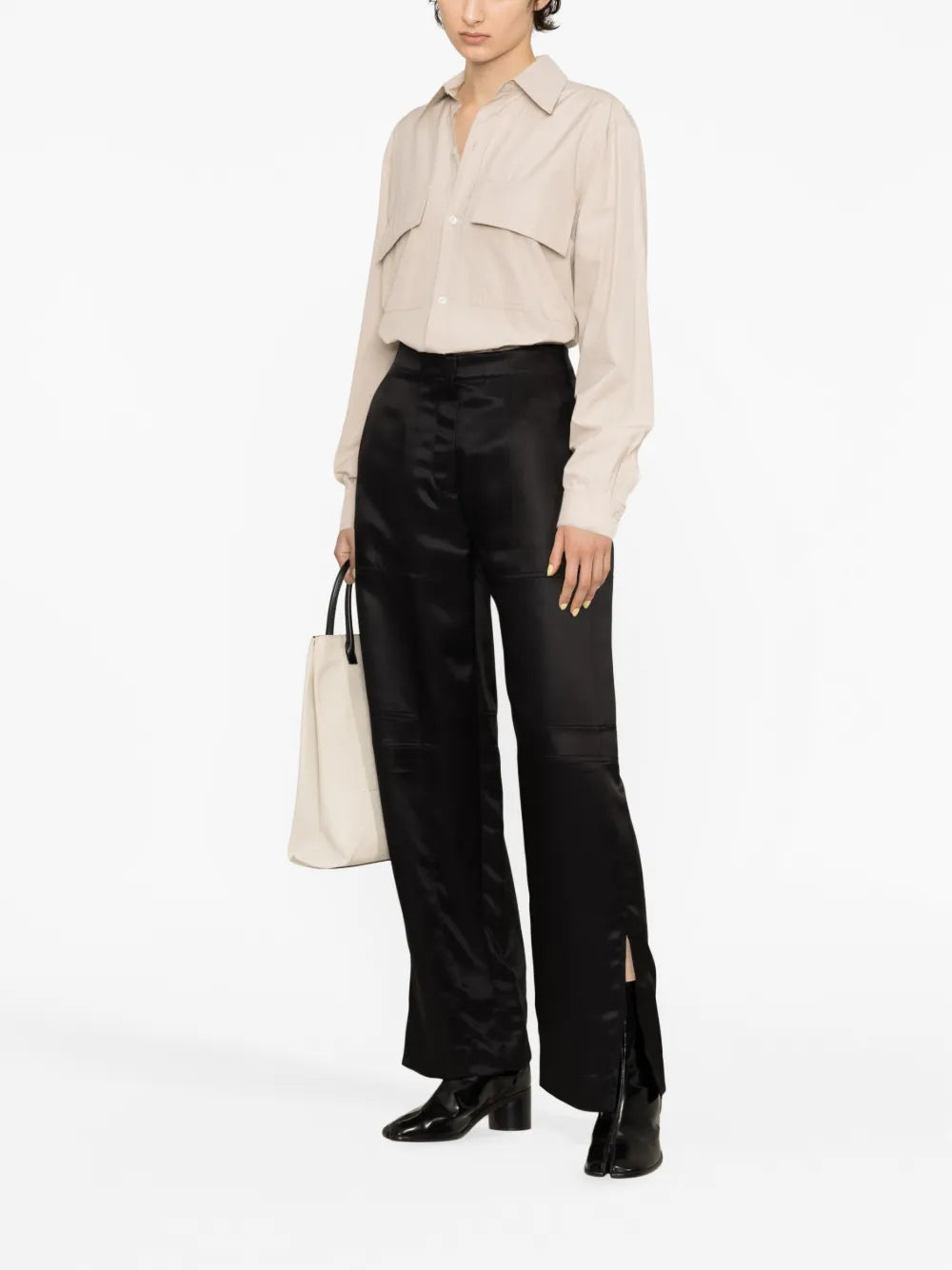 High-Waist Straight-Leg Trousers