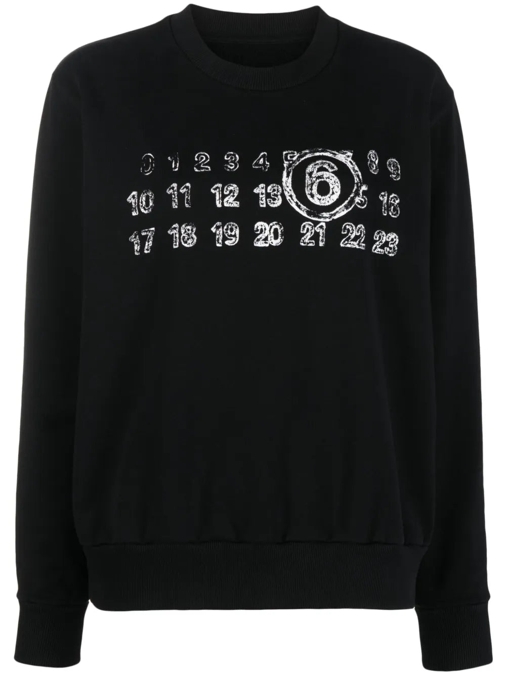 Numbers-Motif Cotton Hoodie