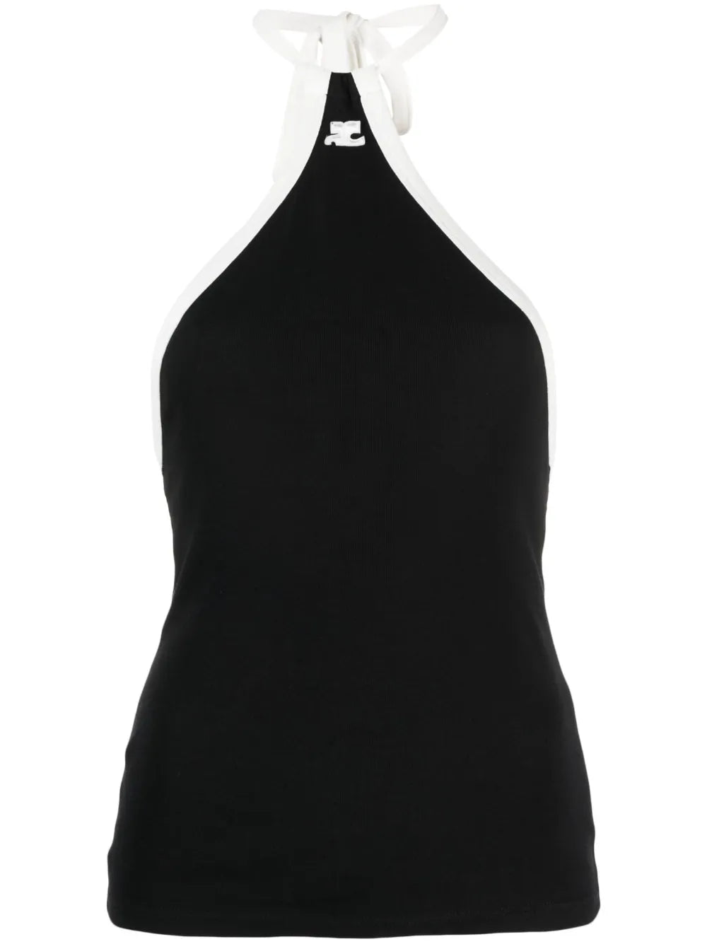 Embroidered-Logo Halterneck Top