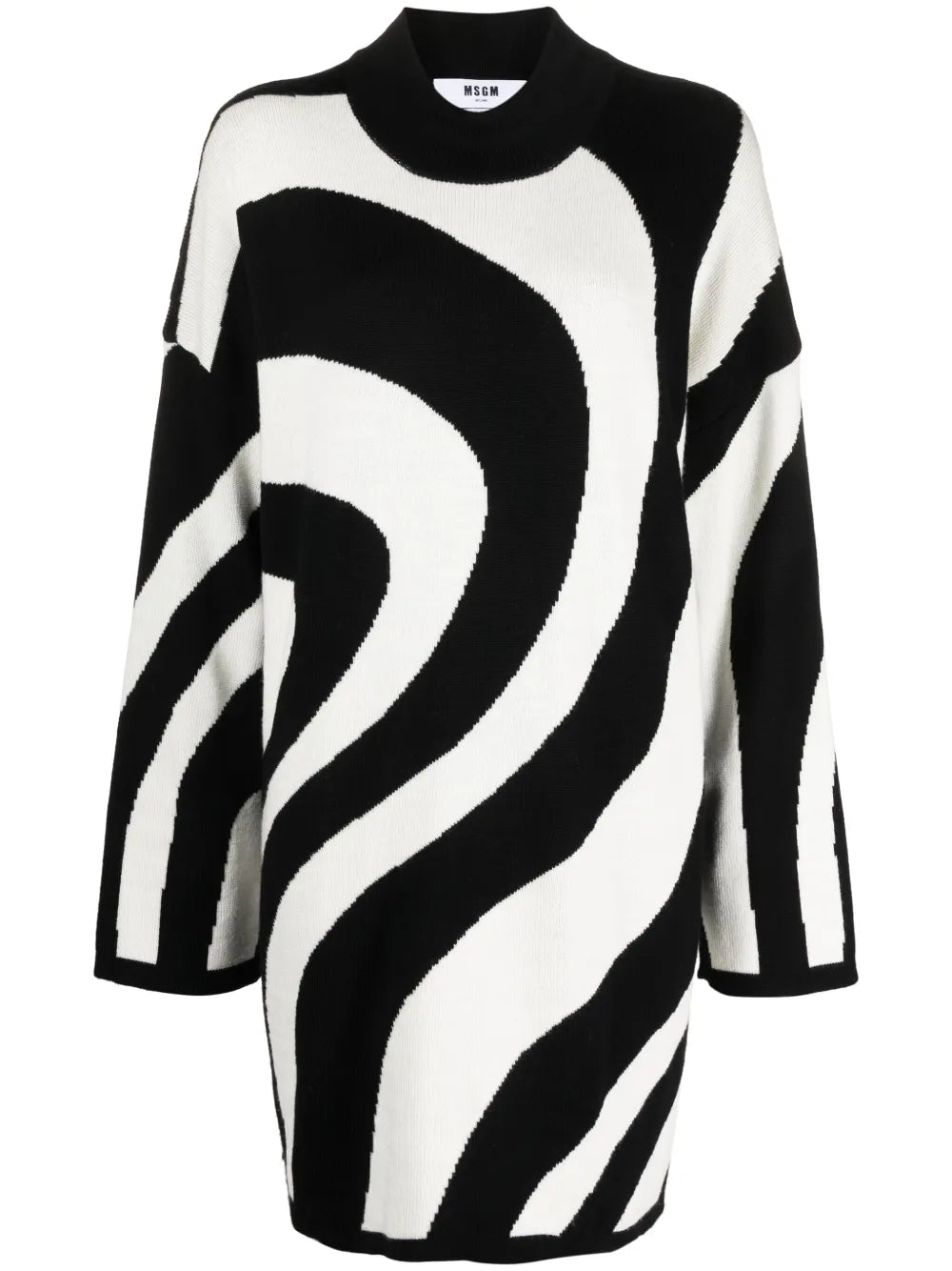 Graphic-Print Wool Dress
