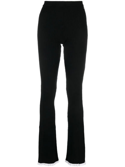 Intarsia-Knit Logo High-Waisted Trousers