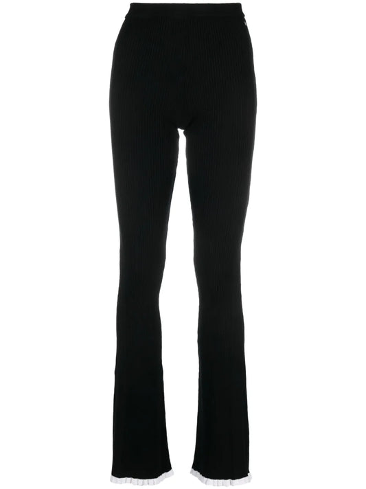 Intarsia-Knit Logo High-Waisted Trousers