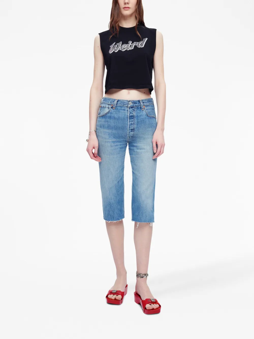 Rhinestone Cropped Vest