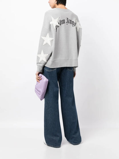 Logo-Print Star-Patch Cotton Sweatshirt