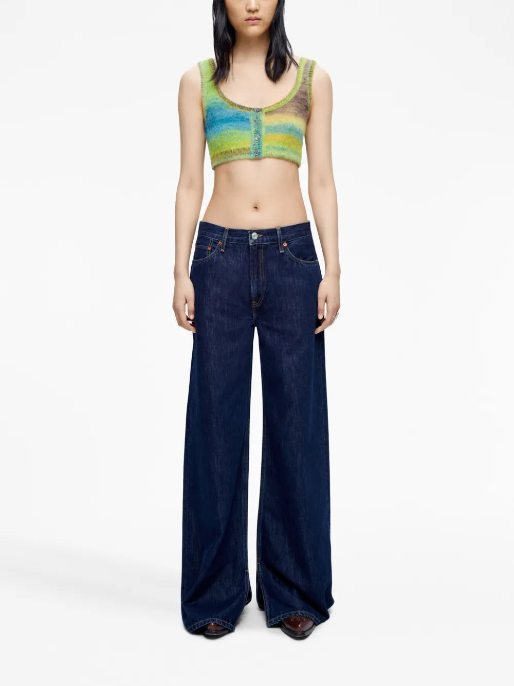 Marl-Knit Cropped Bra