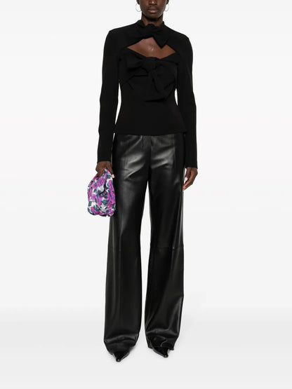 Bow-Detail Long-Sleeve Top