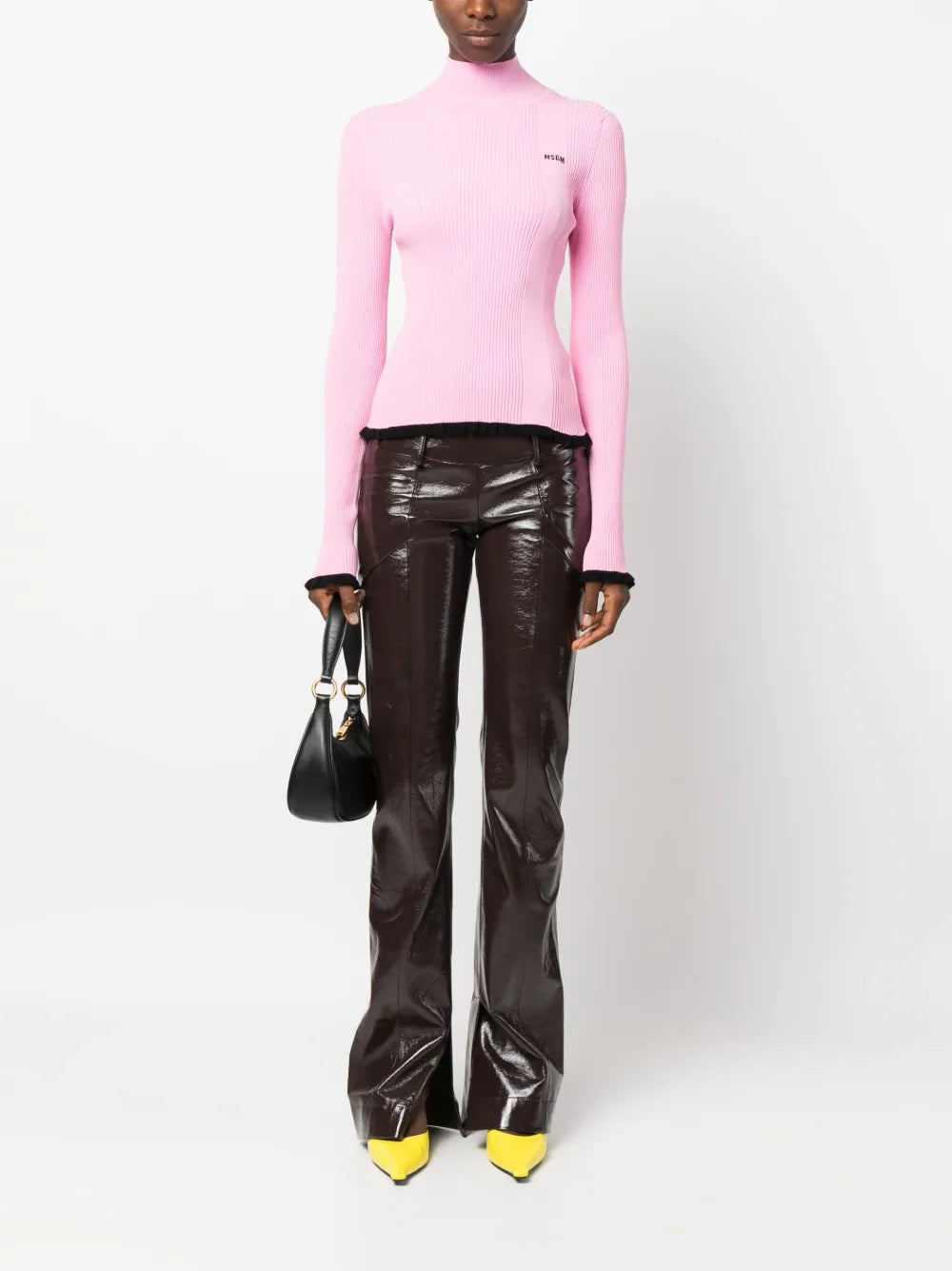 Intarsia-Knit Logo Ribbed Knit Jumper