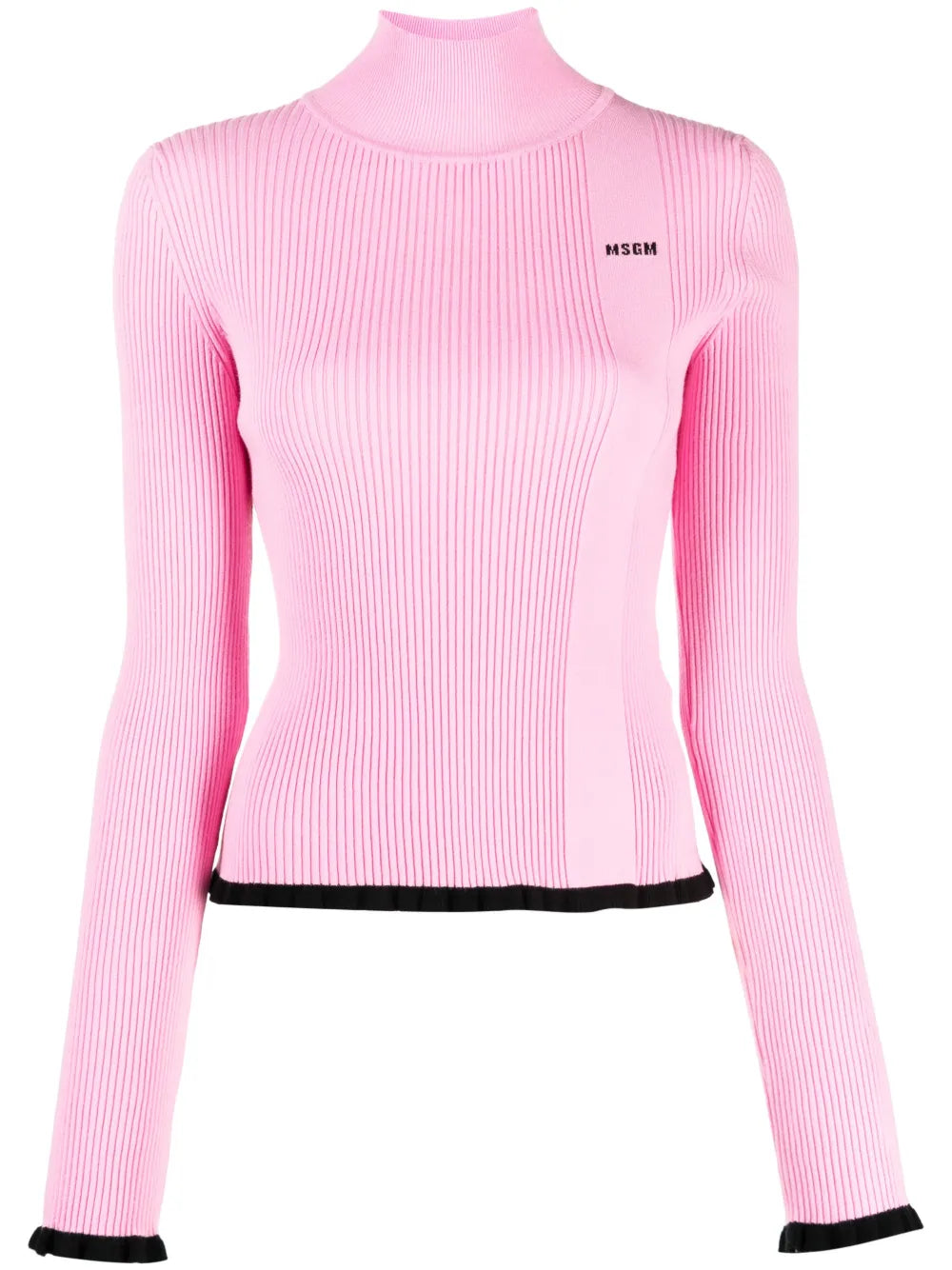 Intarsia-Knit Logo Ribbed Knit Jumper