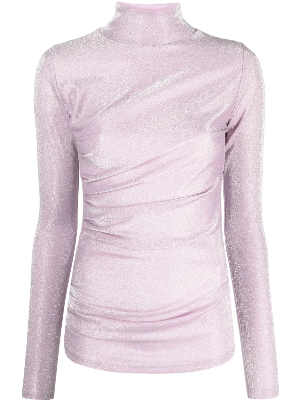 Glittery Gathered High-Neck T-Shirt