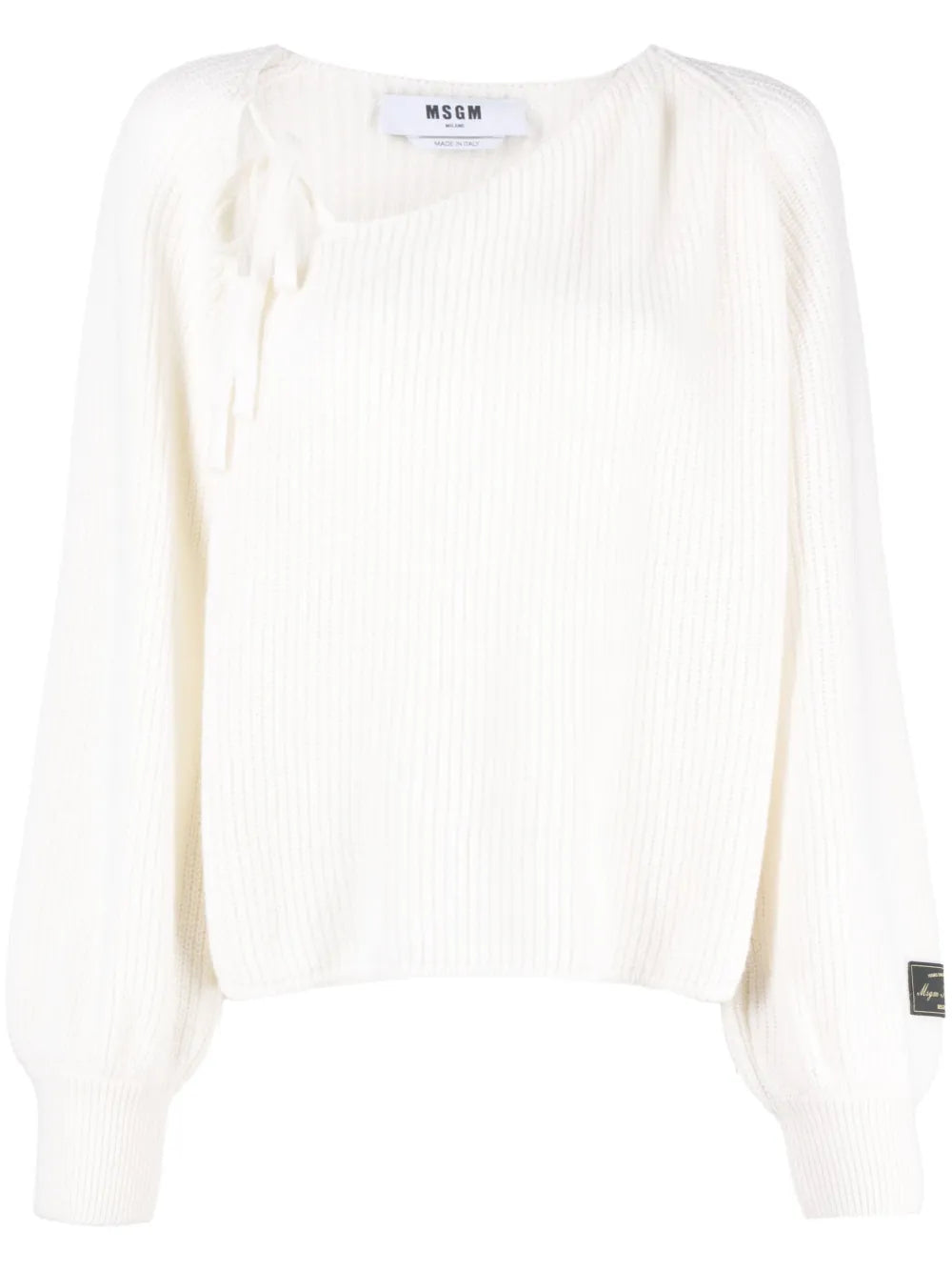 Tie-Detail Ribbed Jumper