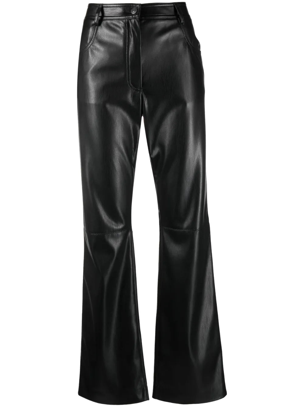 Faux-Leather Straight-Leg Trousers