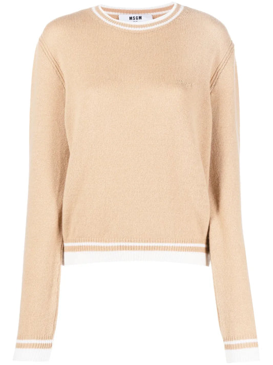 Logo-Embroidered Round-Neck Jumper