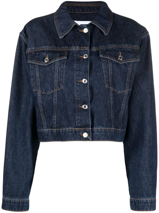 Spread-Collar Denim Jacket