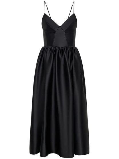 Misty Satin-Finish Sleeveless Dress