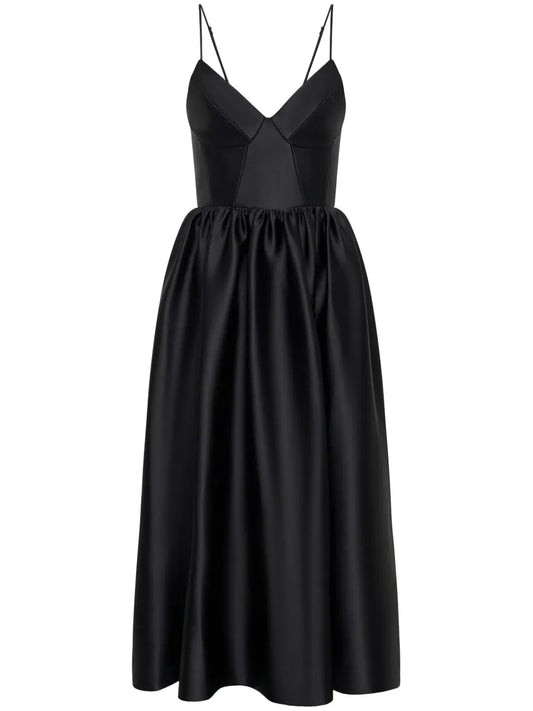 Misty Satin-Finish Sleeveless Dress