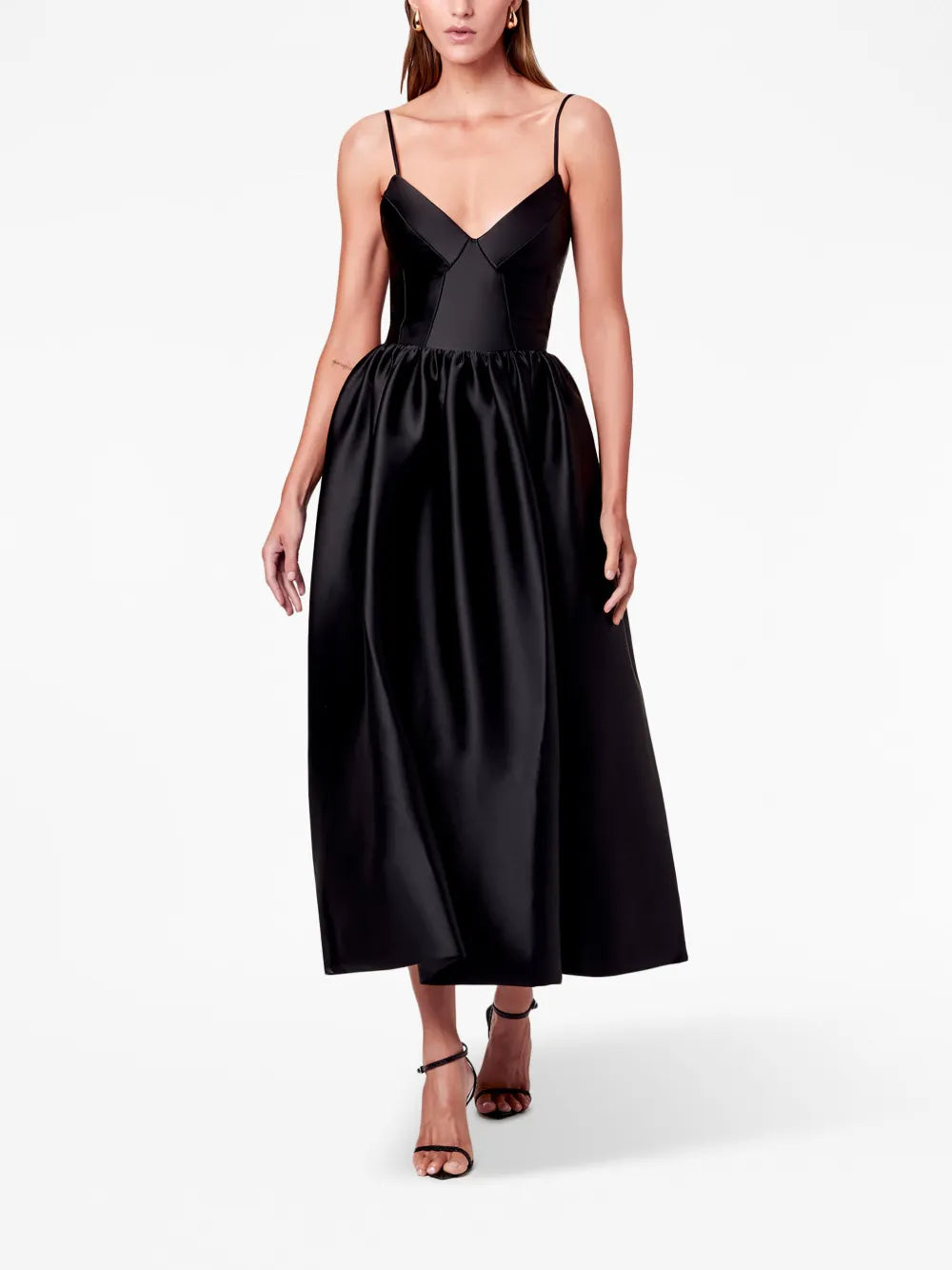 Misty Satin-Finish Sleeveless Dress