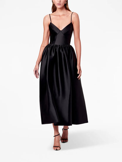 Misty Satin-Finish Sleeveless Dress