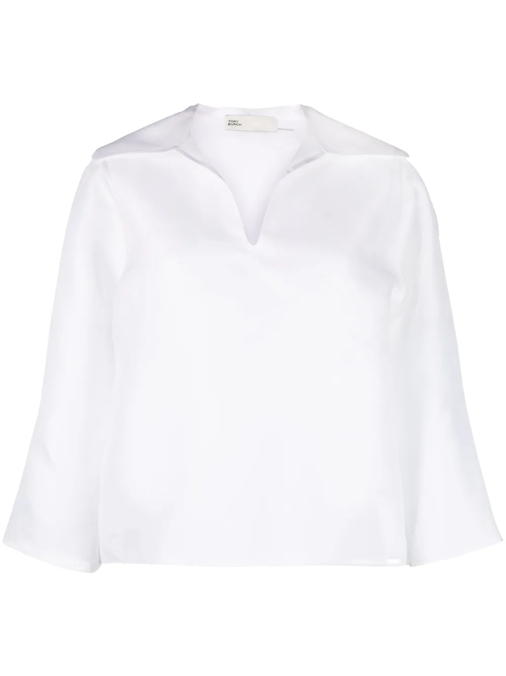 Spread-Collar Silk Shirt