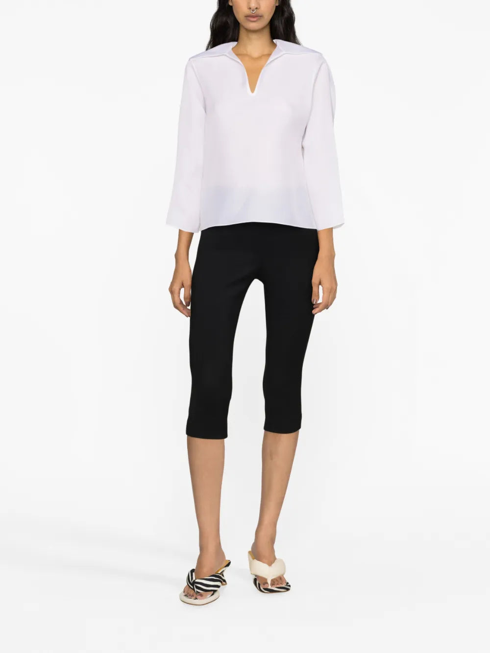 Spread-Collar Silk Shirt