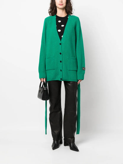 Ribbed-Knit Wool-Blend Cardigan