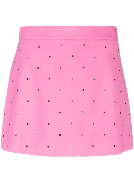 High-Waist Studded Skirt-Shorts