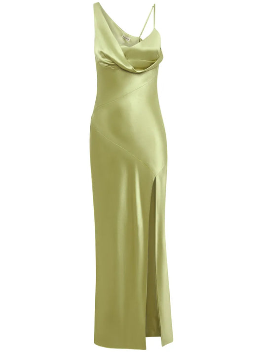 Duna One-Shoulder Satin Dress