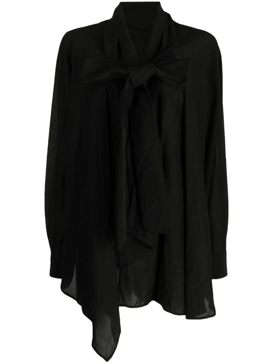 Knot-Detailing Long-Sleeve Blouse