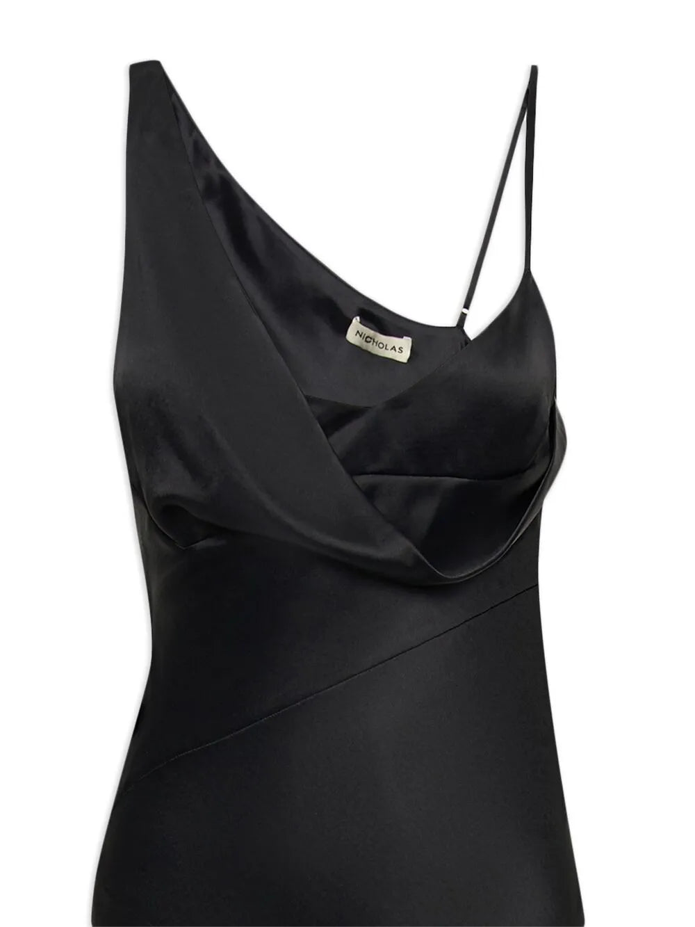 Duna One-Shoulder Satin Dress