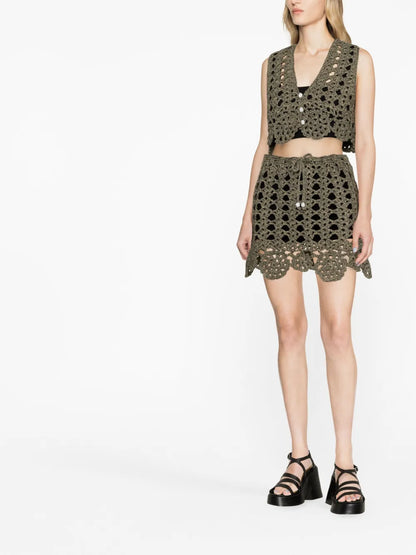 Crochet-Knit Crop Top