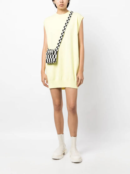 Cap-Sleeved Fine-Knit Dress