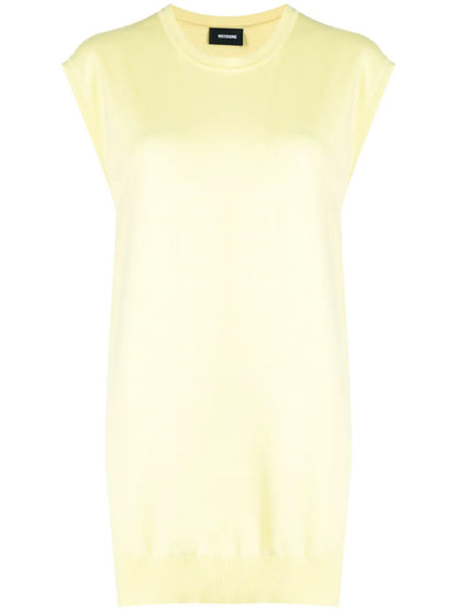 Cap-Sleeved Fine-Knit Dress