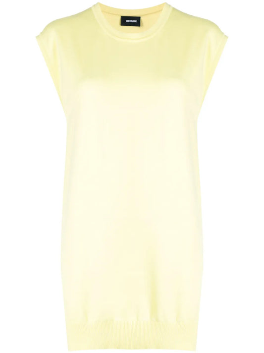 Cap-Sleeved Fine-Knit Dress