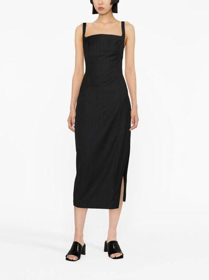 Pinstripe Midi Dress