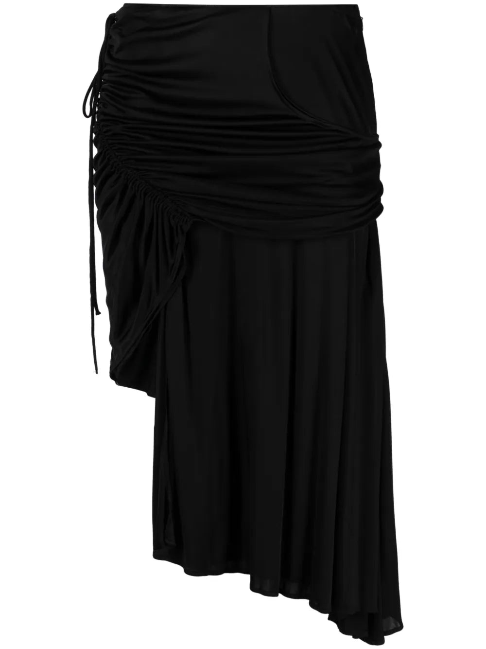 Low-Rise Pleated Asymmetric Skirt