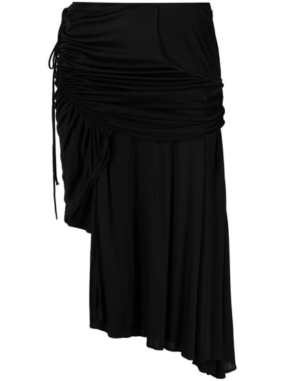 Low-Rise Pleated Asymmetric Skirt
