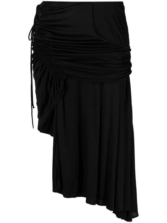 Low-Rise Pleated Asymmetric Skirt