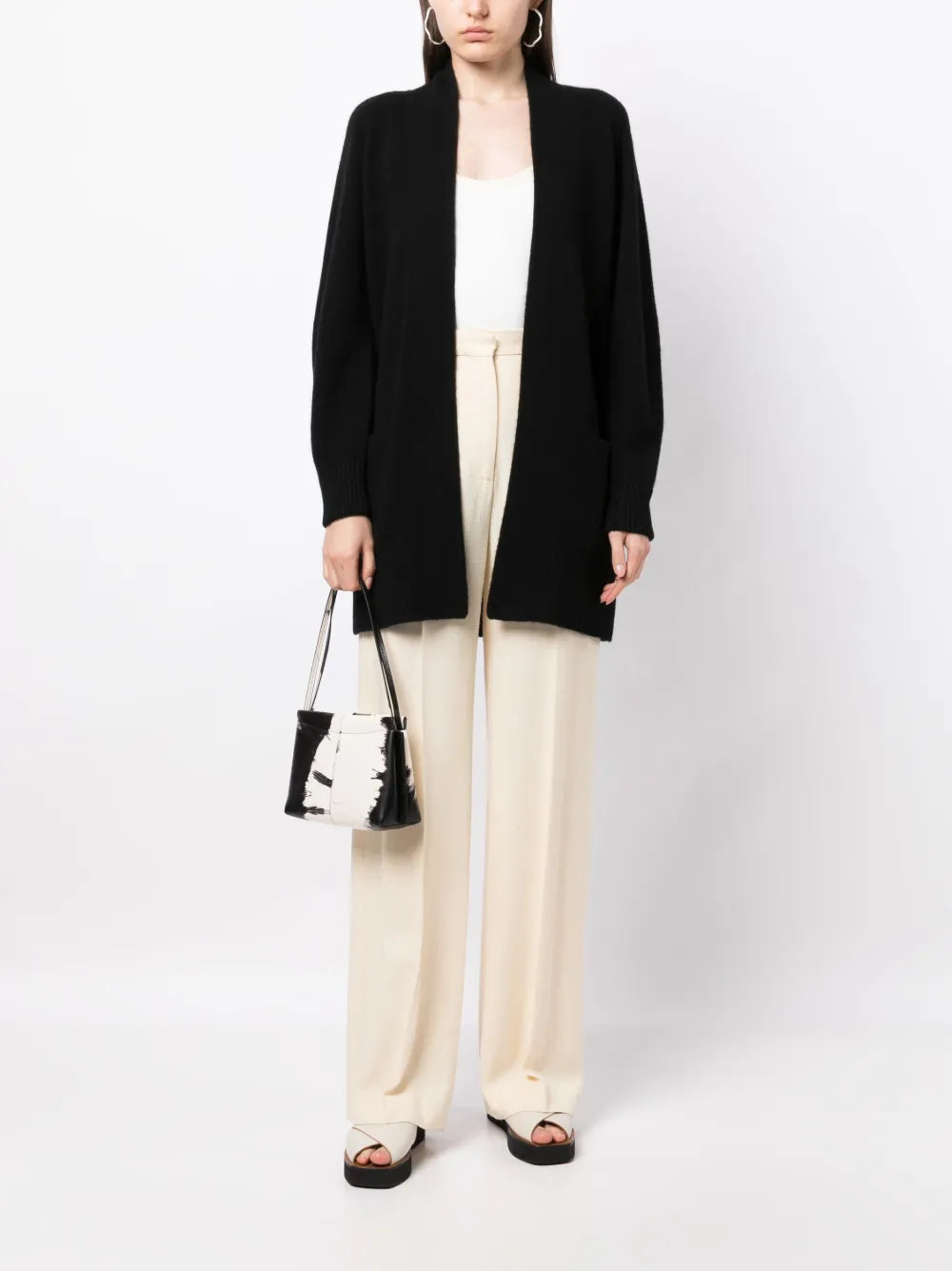 Open-Front Cashmere Cardi-Coat