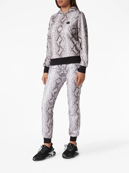 Tiger Logo-Patch Python-Print Hoodie
