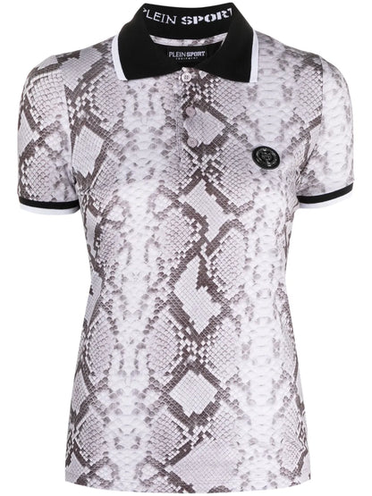Snake-Print Logo-Lettering Top