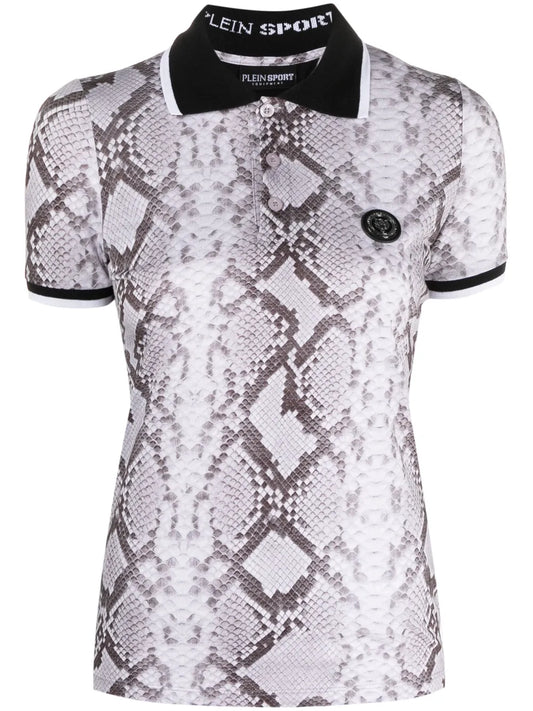 Snake-Print Logo-Lettering Top